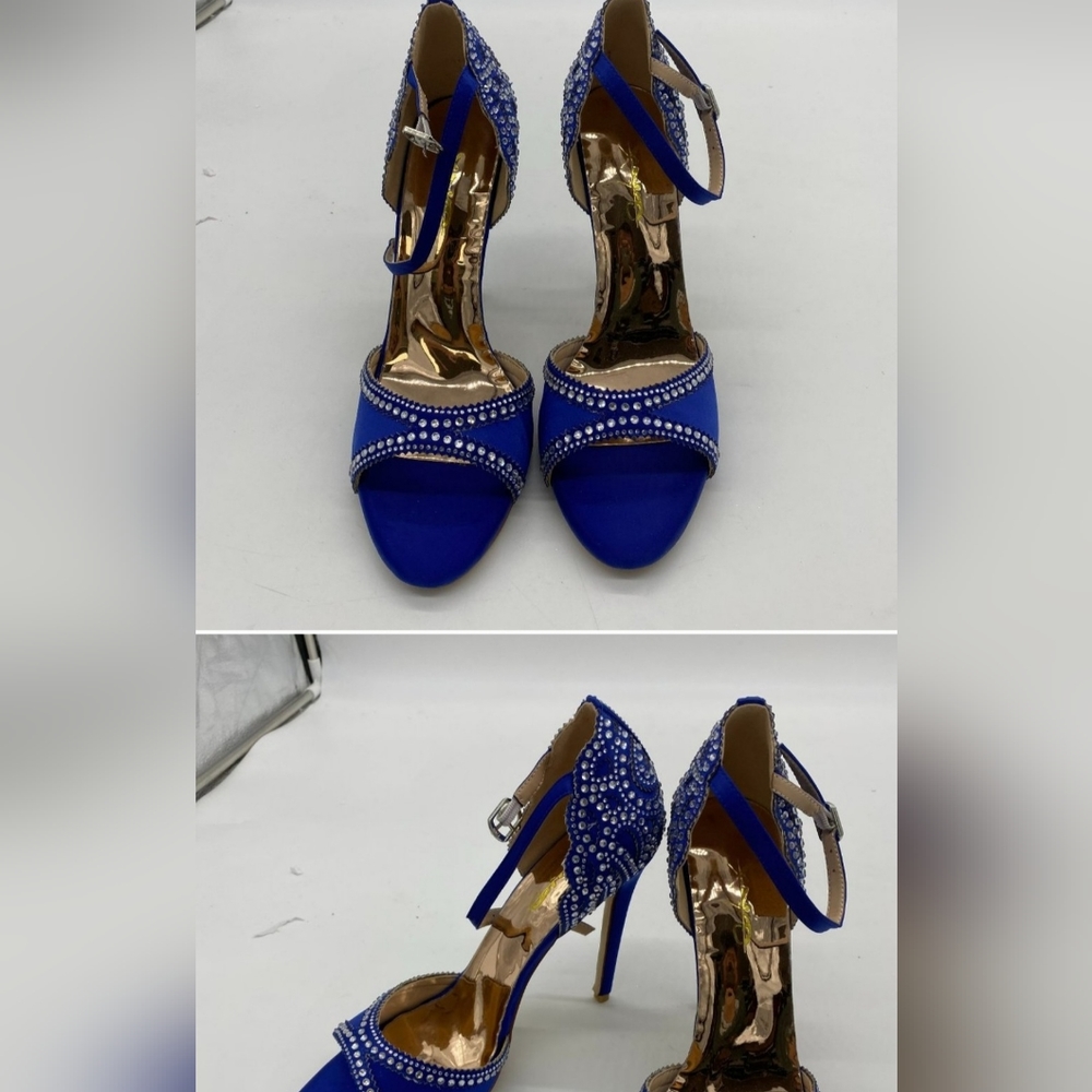 Beautiful royal blue and rhinestone heels size 11